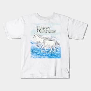 Angelic Horses Birthday Greeting Kids T-Shirt